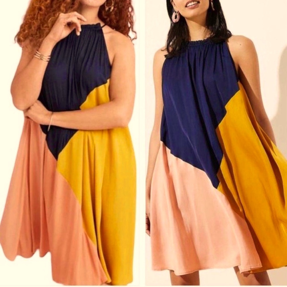 NWOT Loft Swing Colorblock Dress
